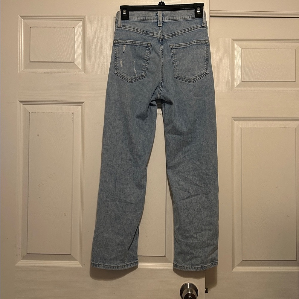 Embroidered Light Blue Jeans Ripped - Picture 2 of 2